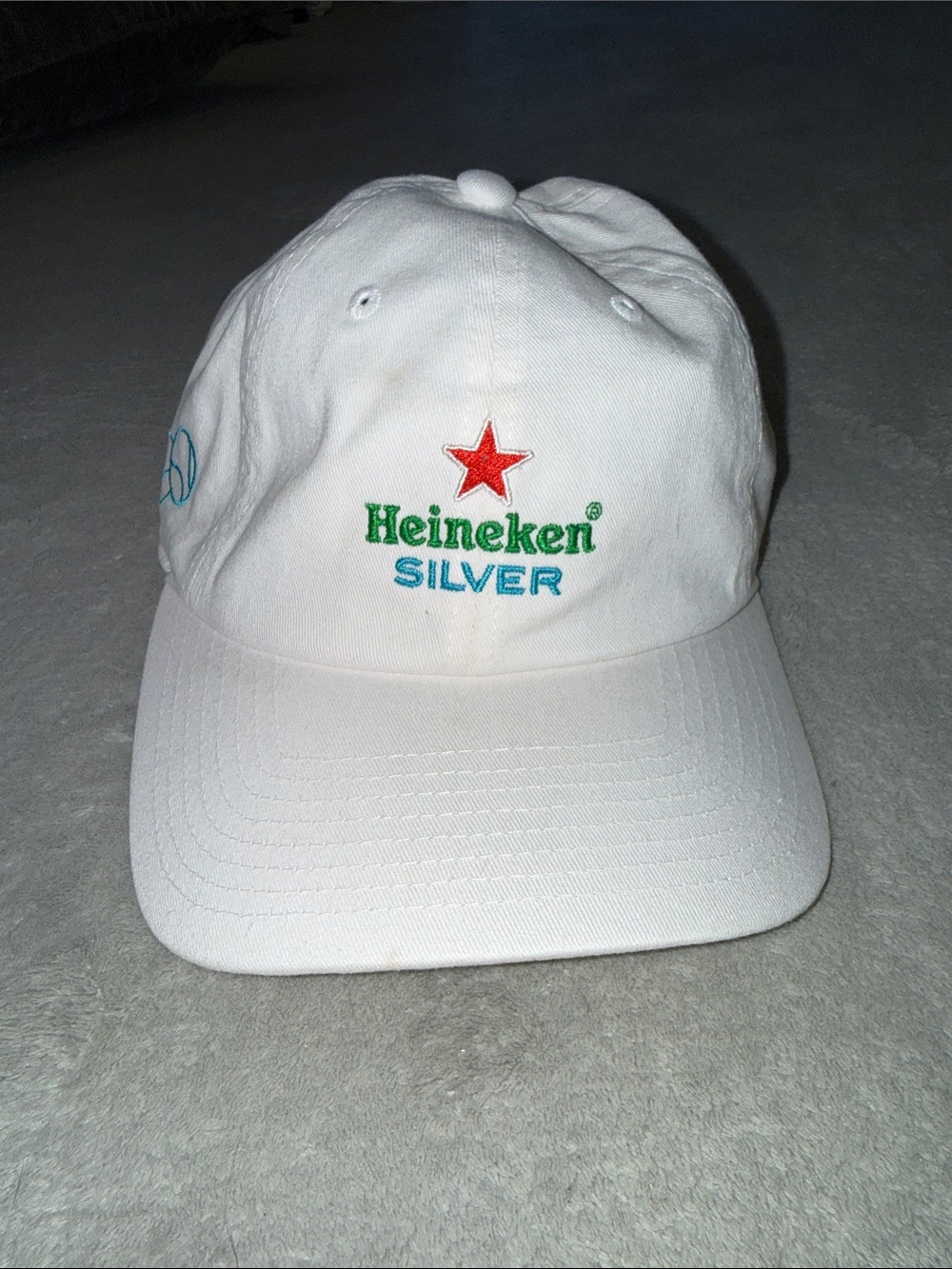 American Needle White Baseball Cap with Red Label